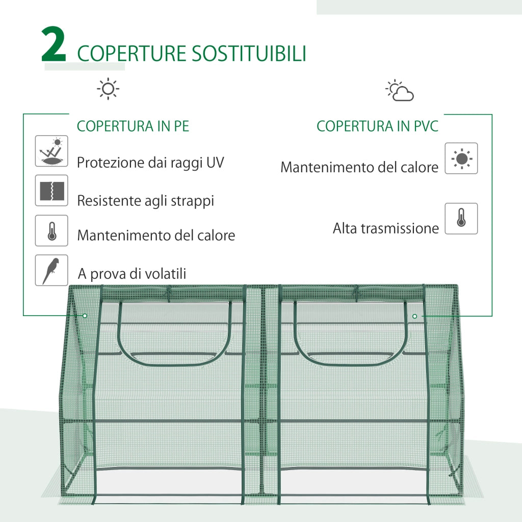 Serra per Giardino ¨C Minimal ¨C Verde Acciaio 180x90x90cm