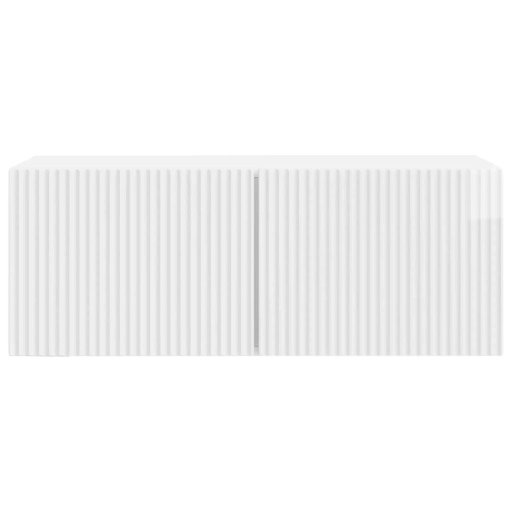 Mobile Porta TV da Muro-Credenza per TV sospesa Bianco Lucido 78,5 x 31 x 30 cm 942376