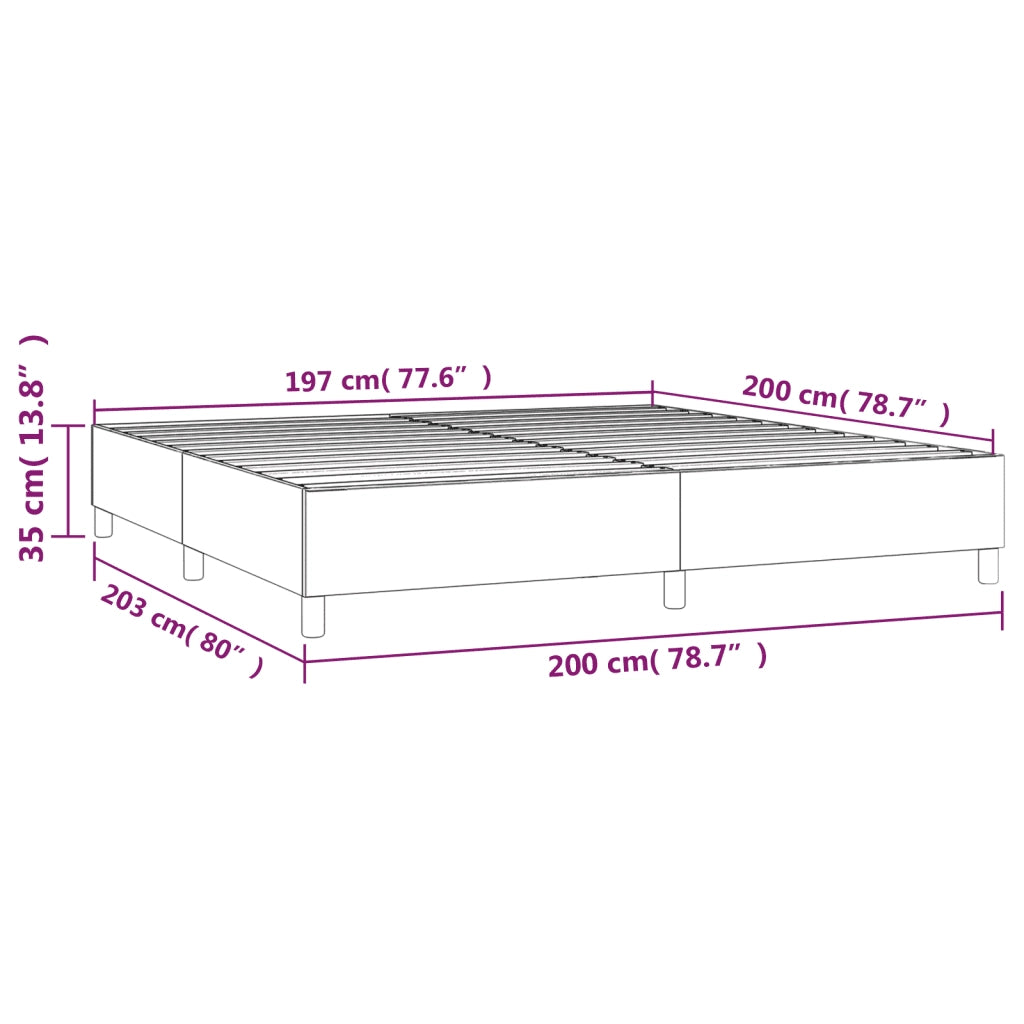 Struttura Letto a Rete a Molle Grigio 200x200 cm in Similpelle 3121069