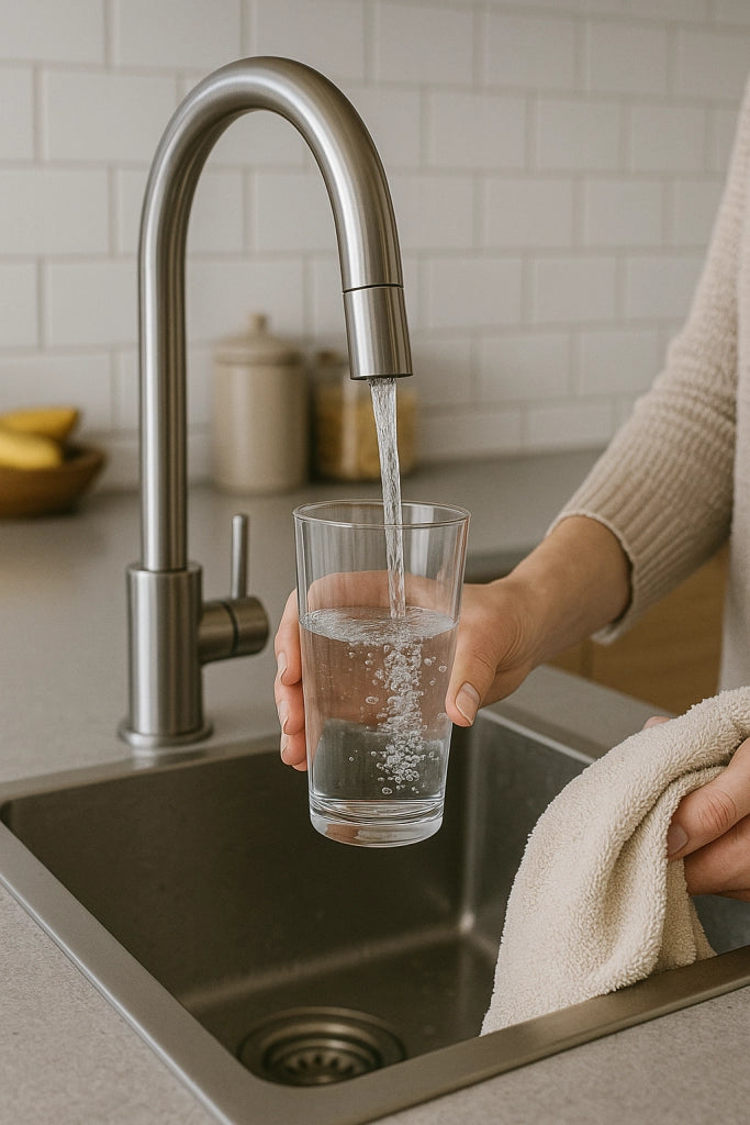 Addolcitore Acqua 25L con Resine Alta Qualità, Testata LCD F79B, Rigenerazione Automatica, Basso Consumo