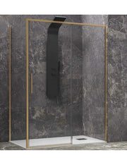 Box doccia LEA 400 120x70 x200 cm con profilo dorato