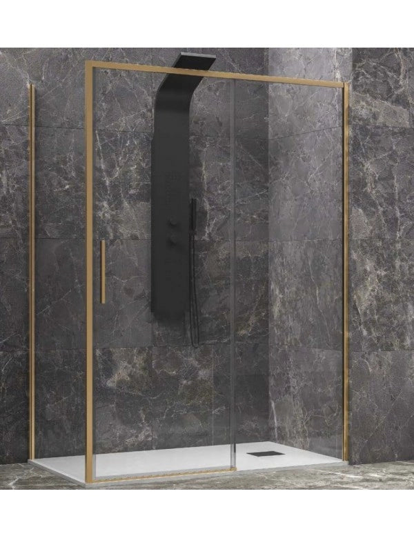 Box doccia LEA 400 120x70 x200 cm con profilo dorato