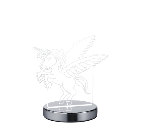 Lampada Tavolo Abat Jour Bambiniu Giovanile Unicorno Trasparente Karo GD Trio