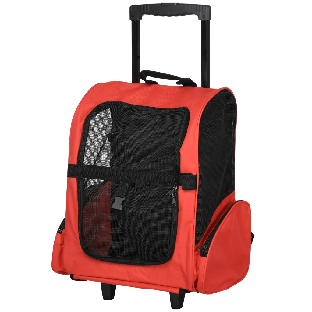 Carrello Trasporto per Cane 2 in 1 ¨C Minimal ¨C Rosso 42x25x55 cm