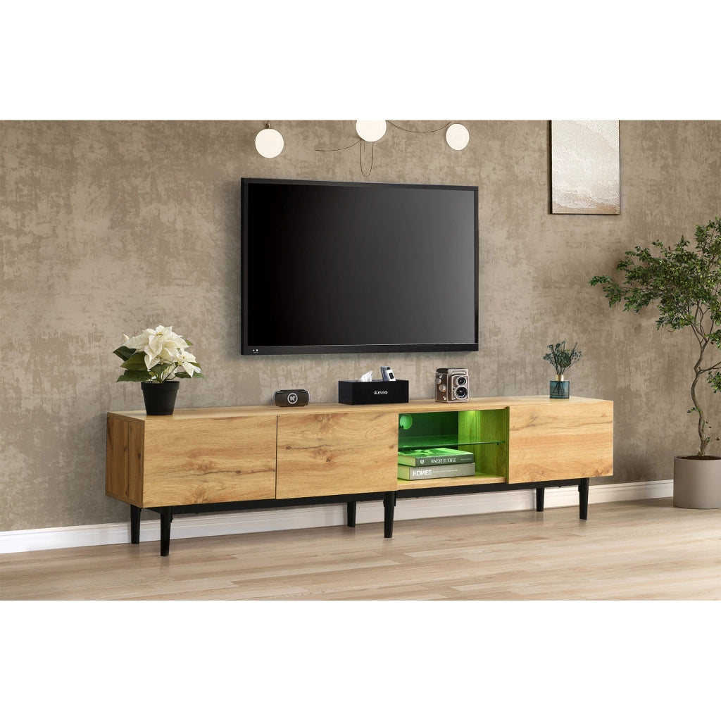Mobile TV con LED ¨C MINIMAL ¨C Legno, 175x31x41 cm