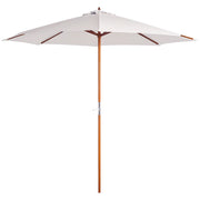 Ombrellone da giardino rotondo ¨C Minimal ¨C beige, legno, ? 2,7 m