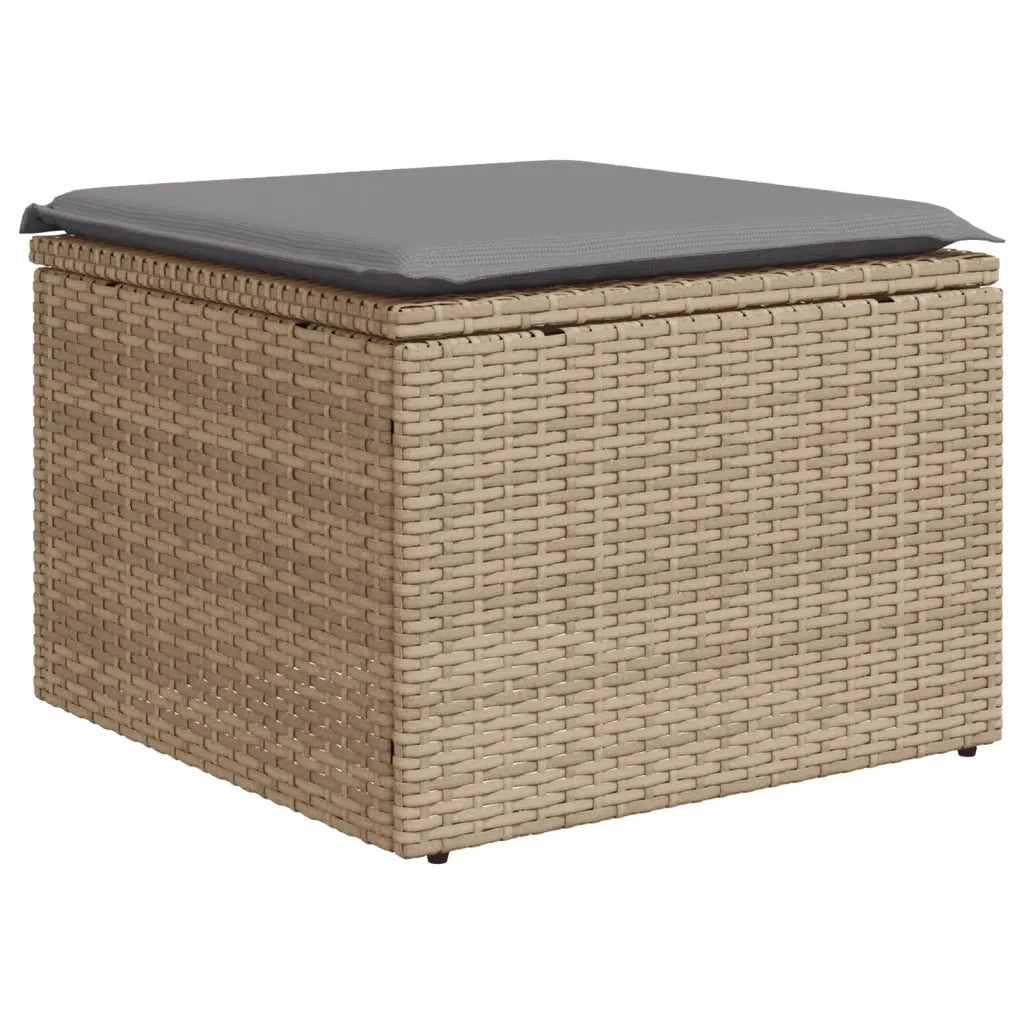 Set Divano da Giardino 4 pz con Cuscini Beige in Polyrattan 3222468
