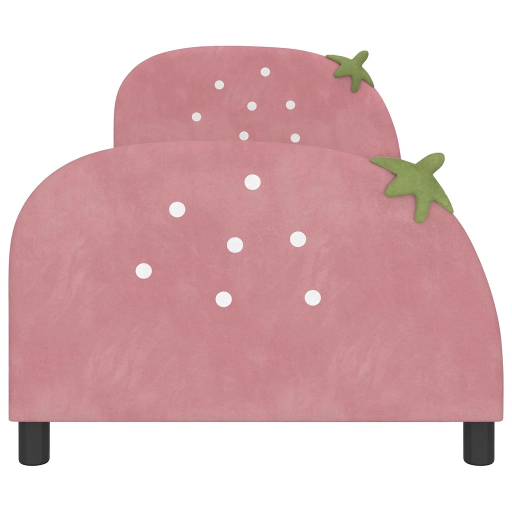 Struttura letto bambini con testata-Giroletto per bambini Rosa 90 x 200 cm Velluto 278134