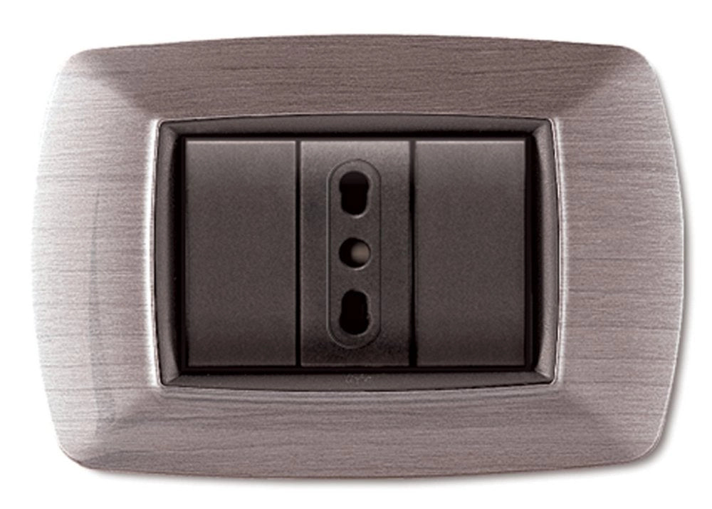10pz placca life mod. living plastica acciaio satinato 3posti cod:ferx.41541
