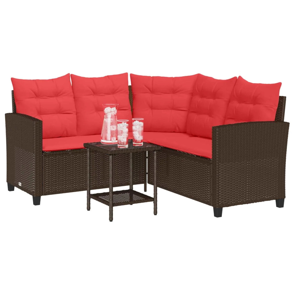 Set di divani da esterno 2 pcs Marrone e Rosso polyrattan 4103878