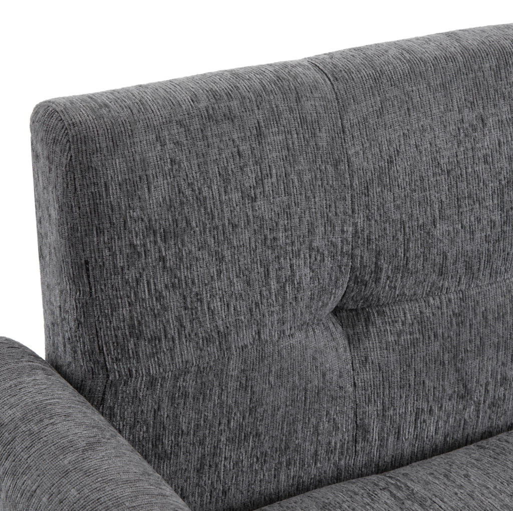 Divano a 2 posti in chenille grigio 162x74x77 cm con braccioli ergonomici