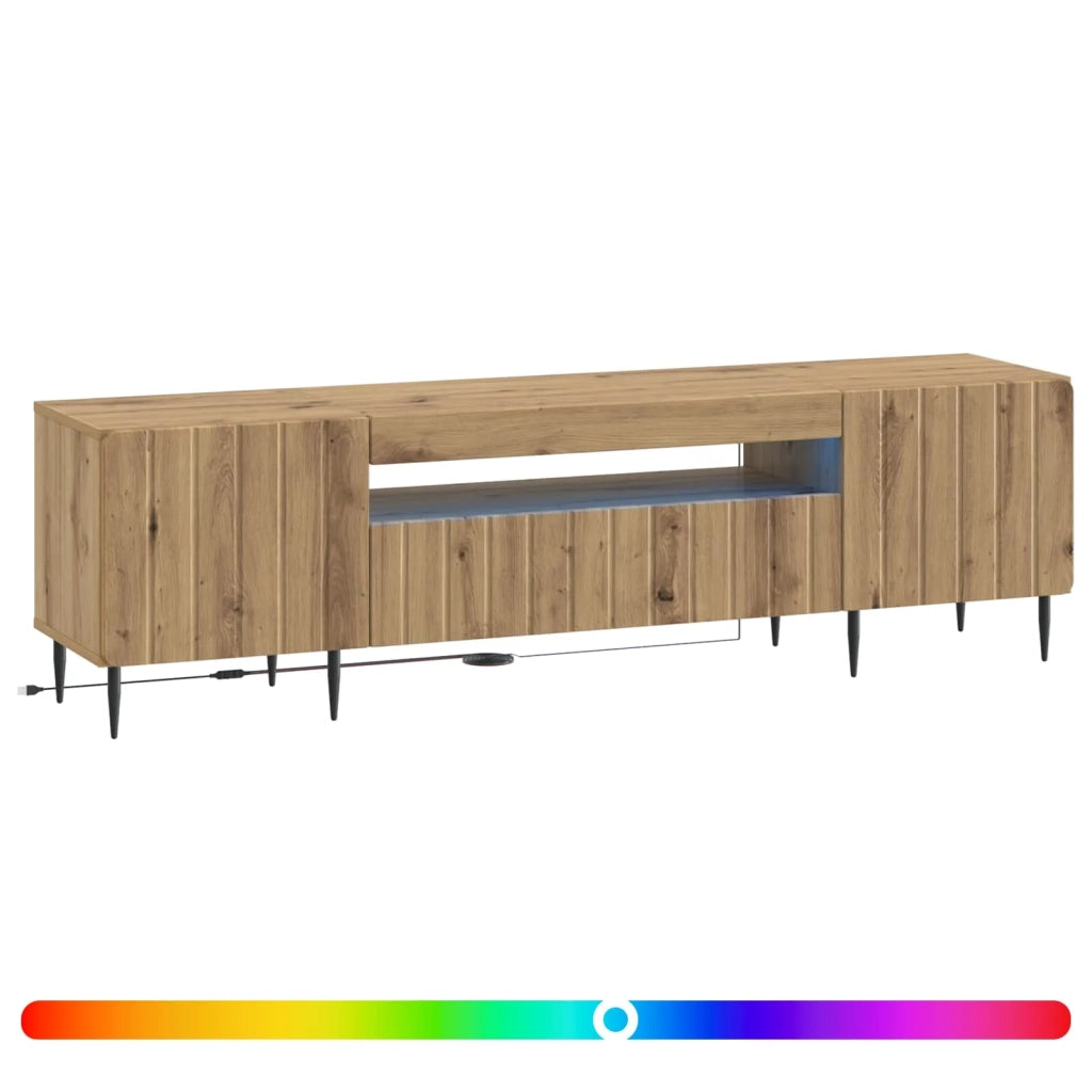 Mobile TV LED Rovere Artigianale Legno ingegnerizzato 896474