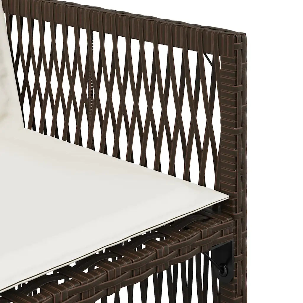 Sedie da Giardino con Cuscini 4 pz Marroni in Polyrattan 364969