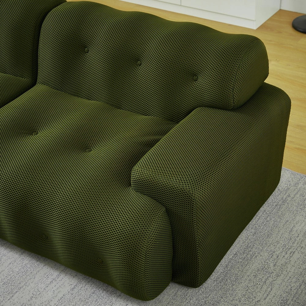 Divano 2 Posti con Braccioli e Bottoni ¨C Xylo ¨C Verde, Design Moderno