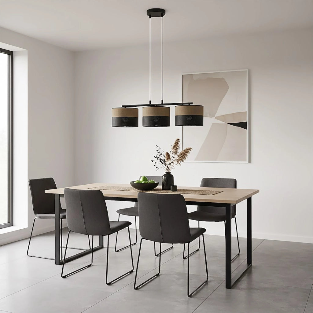 Lampada sospesa KARBON 3xE27 nera marrone Emibig