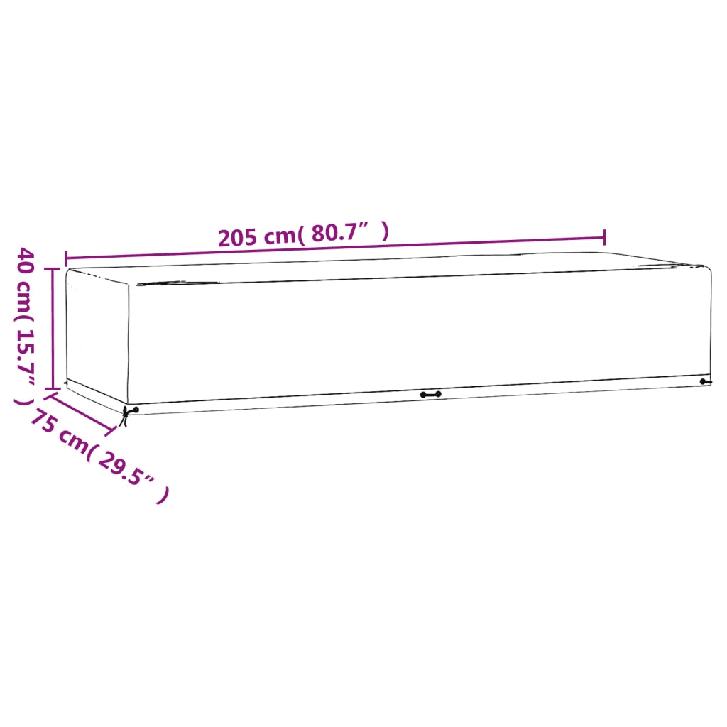 Coperture per Sdraio 2 pz 12 Occhielli 205x75x40 cm Polietilene