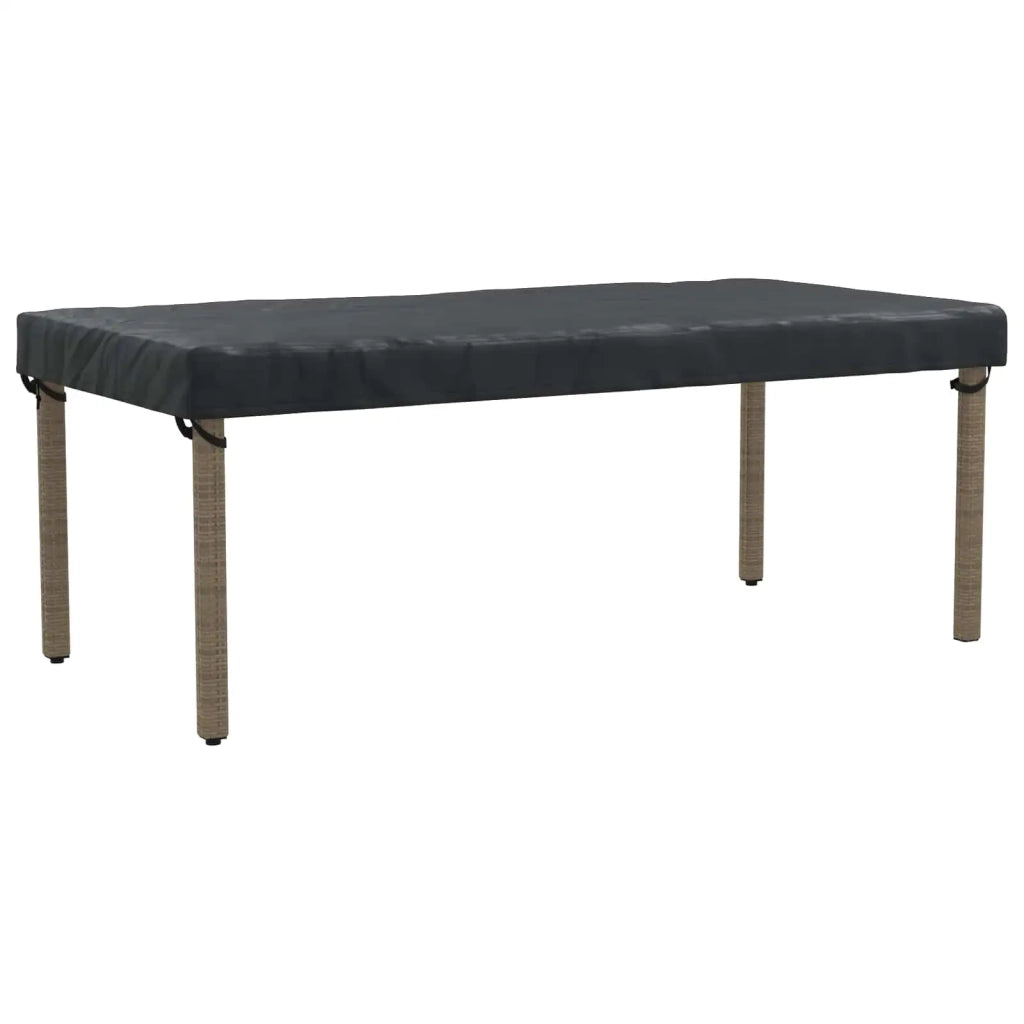 Copertura Tavolo Tinta unita Nero 202 x 92 x 15 cm Tessuto 4106116