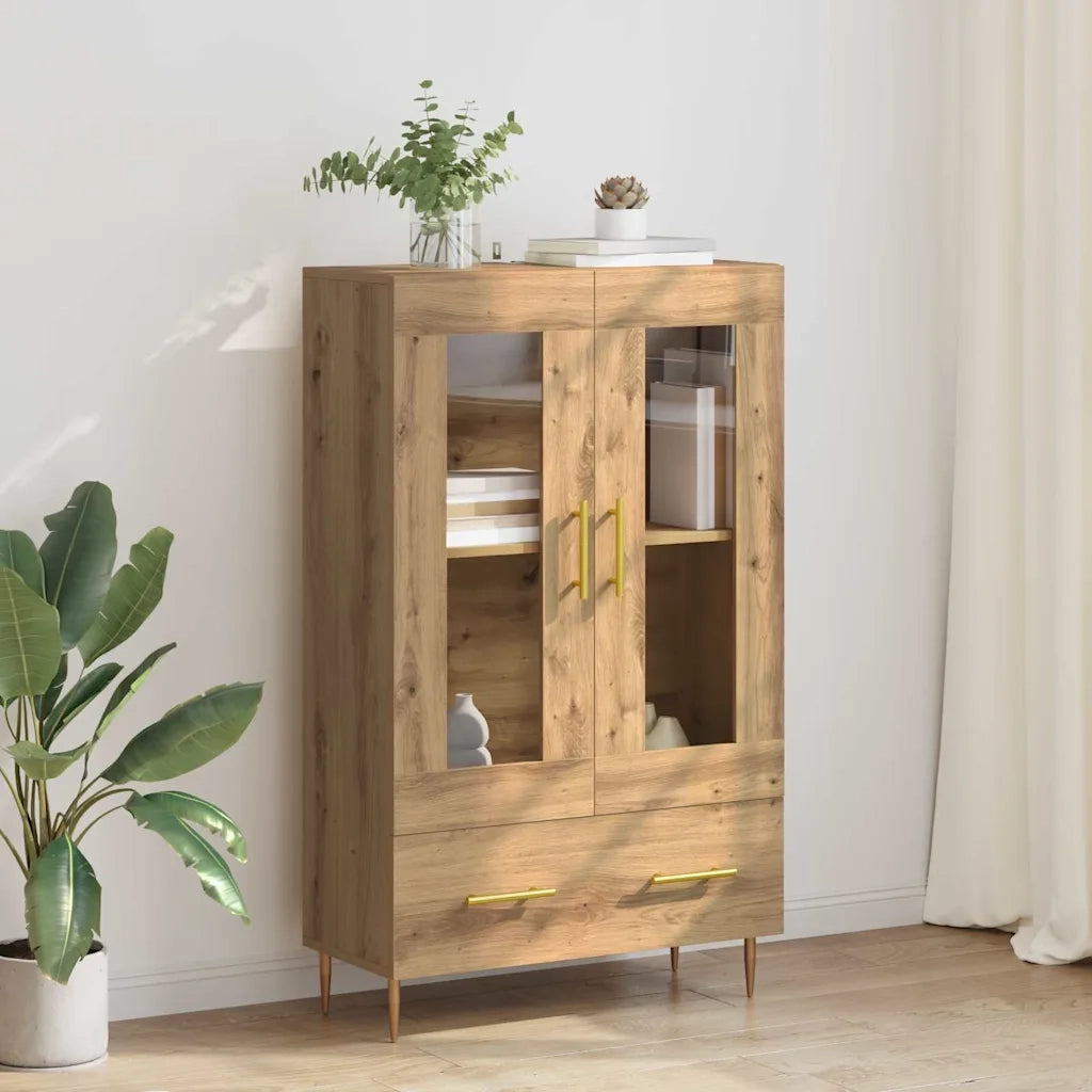 Credenza con Cassetto-Buffet-Armadio da cucina Rovere artigianale 69,5 x 31 x 115 cm 796736