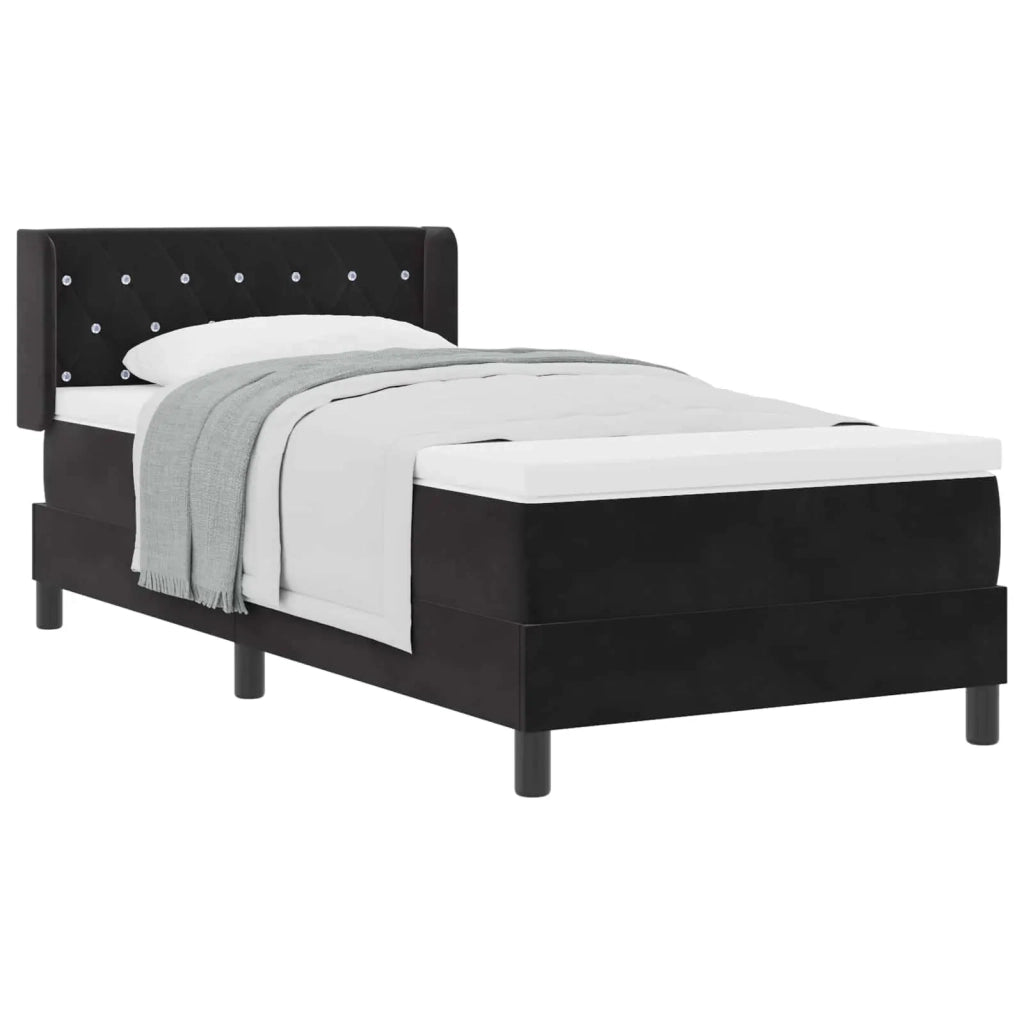 Letto a molle con testiera Nero 200 x 100 cm Velluto 3341404
