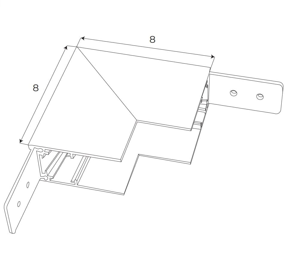 Angolare profondo bianco parete/soffitto MT0018/19 Maxlight