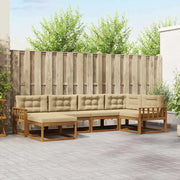 Set di divani da esterno con cuscino 6 pcs Naturale e Beige 3367821