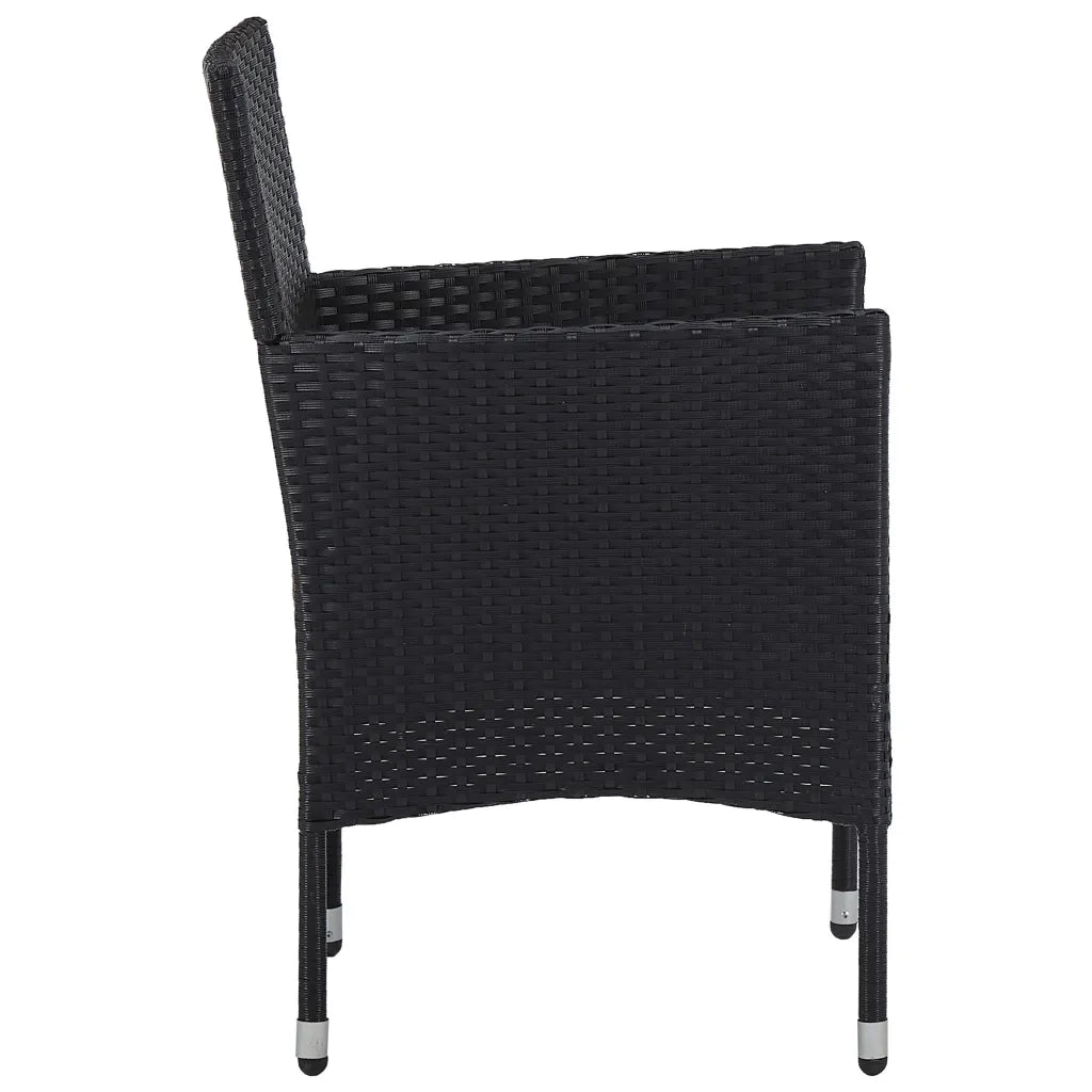 Set Mobili da Pranzo per Giardino 7 pz in Polyrattan Nero 3070751