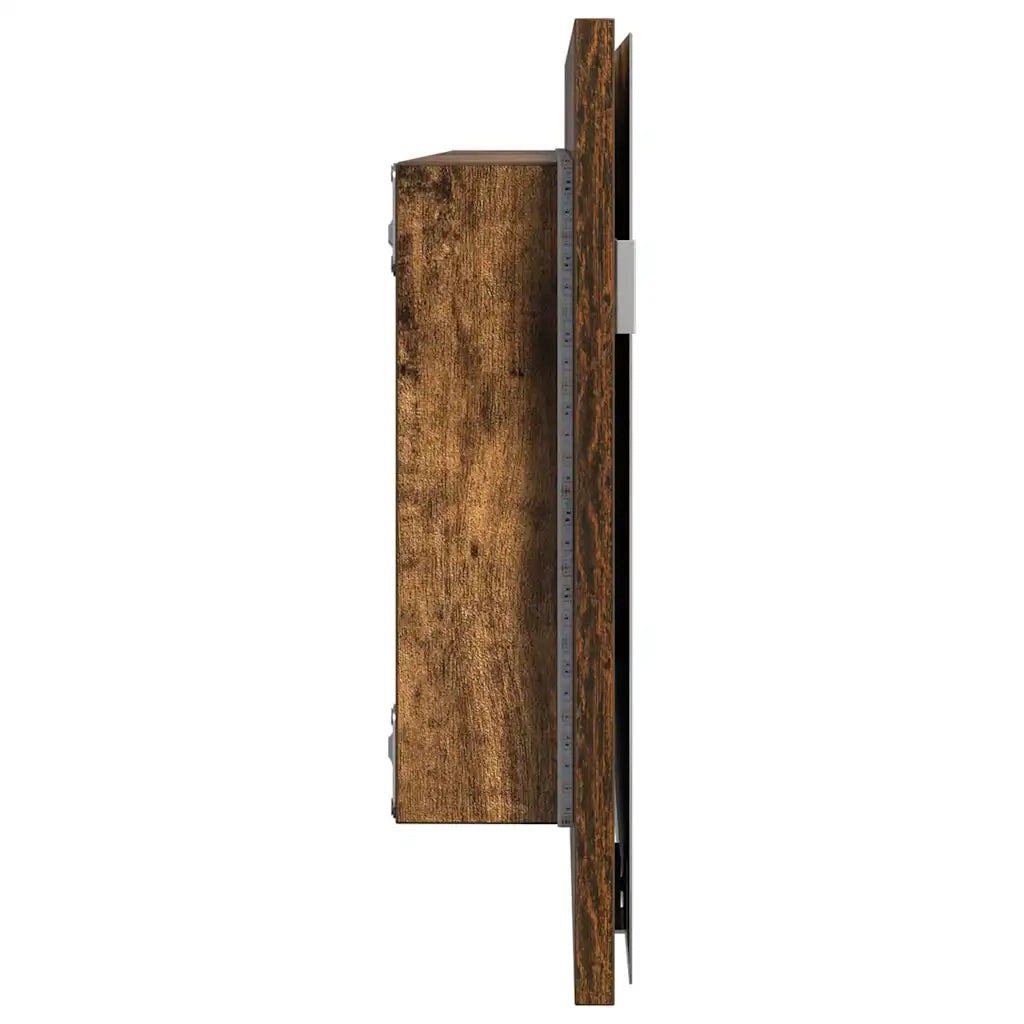 Specchio-Specchio per Bagno Marrone 80 x 37 cm Vetro e Legno Ingegnerizzato