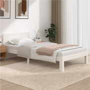 Giroletto-Struttura Letto Bianco in Legno Massello di Pino 100x200 cm 882209