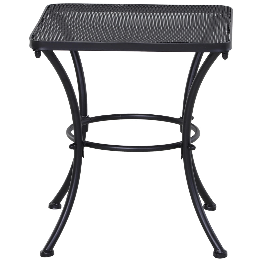 Tavolino da Giardino Quadrato in Acciaio ¨C Zephmum ¨C Nero, Piano Traforato, 45x45x50 cm