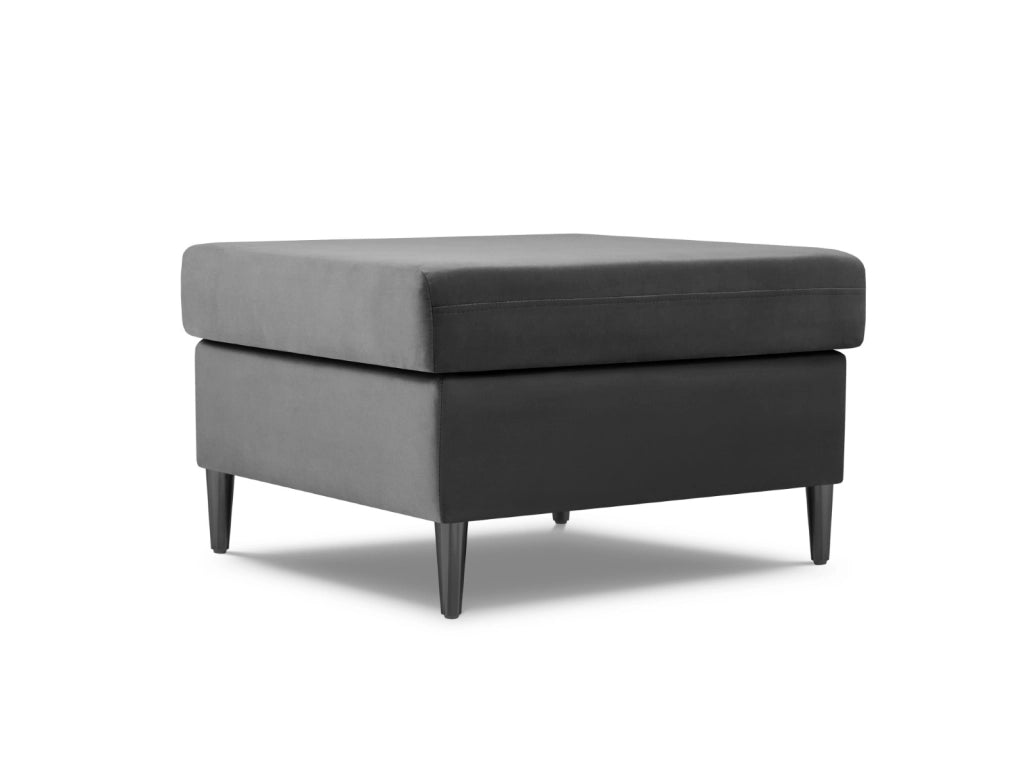 Cosmopolitan Design - Pouf "Kyoto" in velluto grigio chiaro 