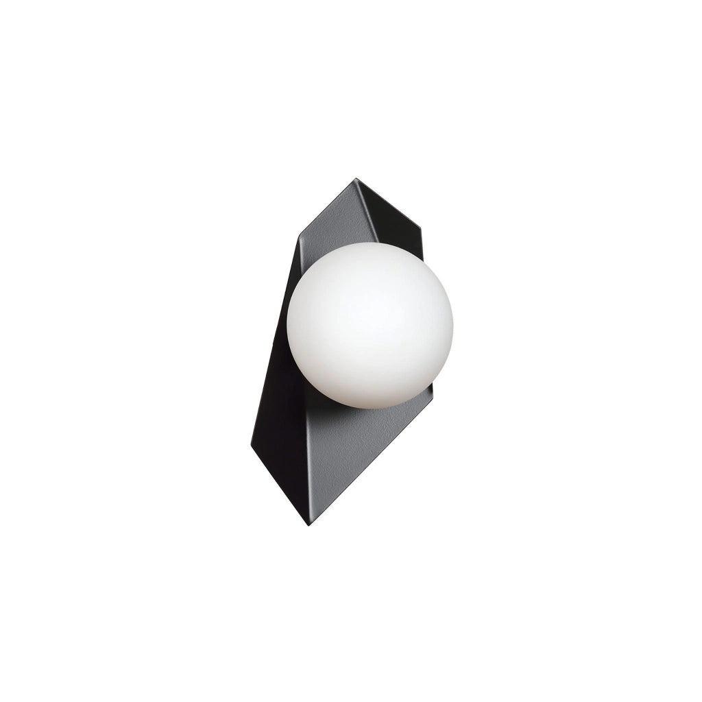 Applique Emibig Drifton K1 nero vetro acciaio E14 1 luce