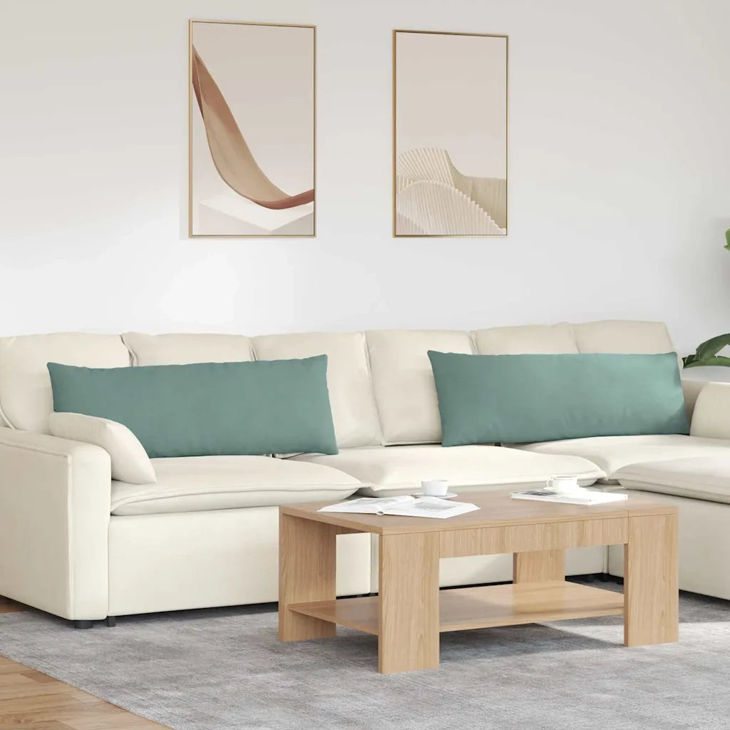 Cuscini da Divano 2 pz-Set di 2 Cuscini per Sofa Verde Mare 120 x 40 cm Tessuto in Cords