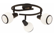 Plafoniera nera rotonda regolabile Loris 3xE14 40W Reality