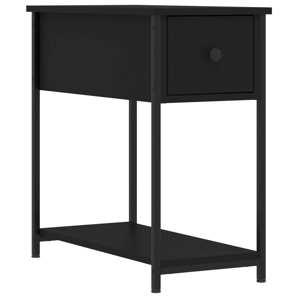 Comodino Nero 30x60x60 cm in Legno Multistrato 826053