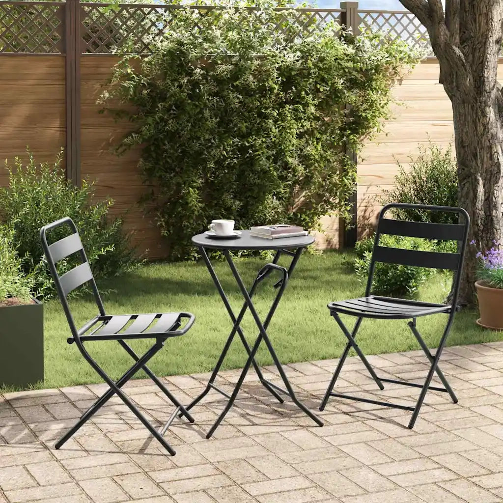 Set Bistro da Giardino 3 pcs Antracite Acciaio 42010316