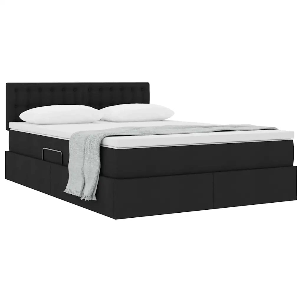 Letto con contenitore e materasso Nero 140 x 200 cm 3370640