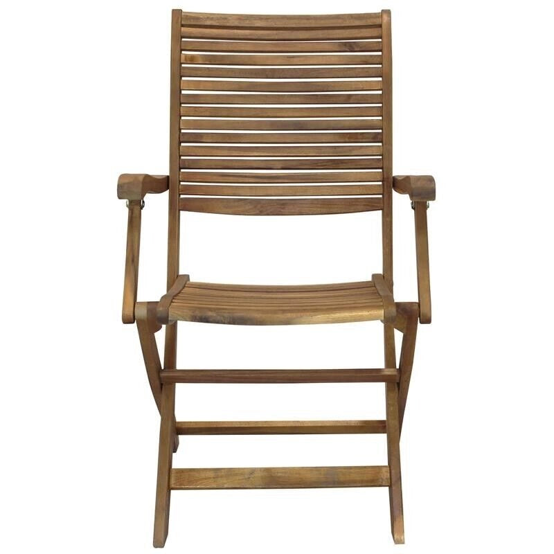 SEDIA RIVIERA CON BRACCIOLI IN LEGNO DI ACACIA MASSICCIO
