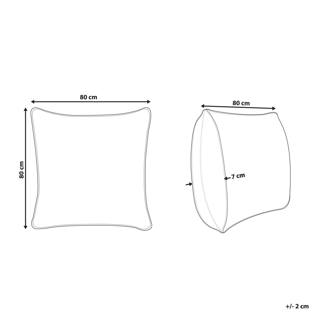 Cuscino tradizionale bianco in microfibra e poliestere ad alto profilo 80 x 80 cm camera da letto design classico