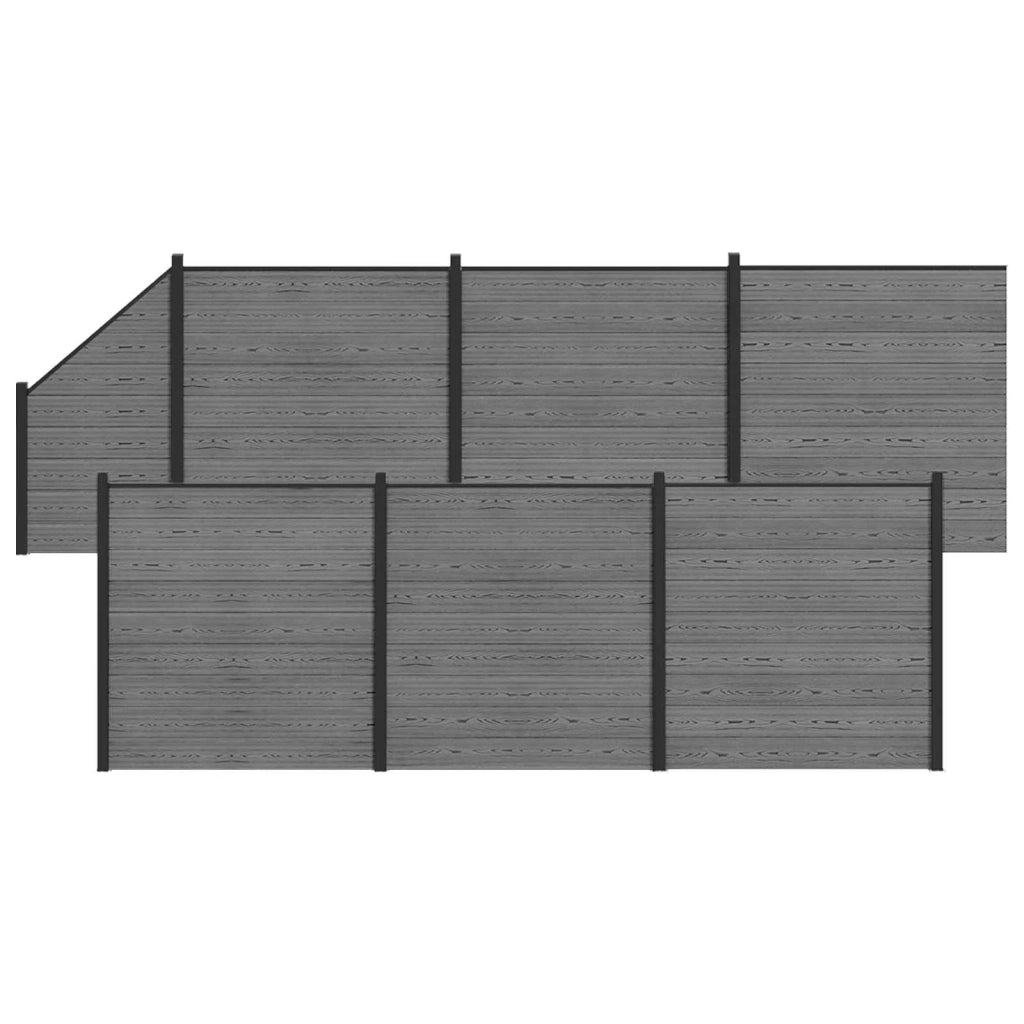 Set di Recinzione 1138 x 186 cm WPC e Alluminio Grigio 3429407
