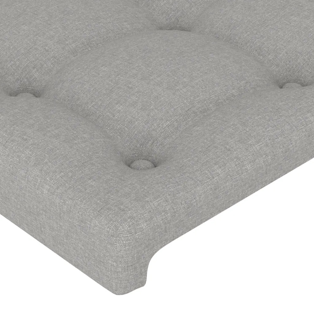 Testiera ad Orecchio-Testata con Orecchie Grigio Chiaro 183x16x78/88 cm in Tessuto 718465