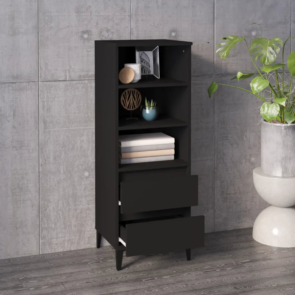 Credenza Nero 40x36x110 cm in Legno Multistrato