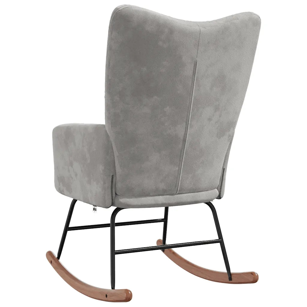 Sedia a Dondolo Grigio Chiaro in Velluto 328139
