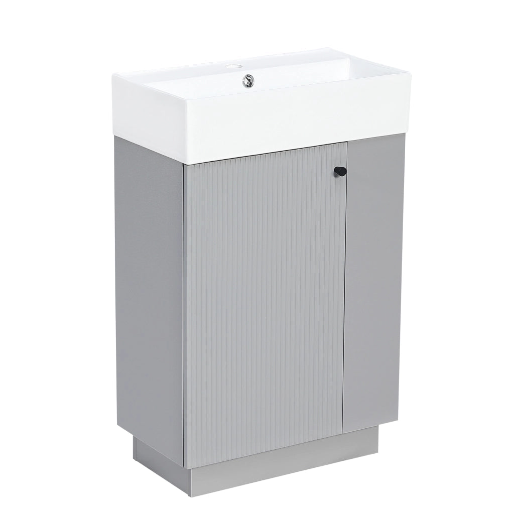 MOBILE SOTTO LAVABO 55 cm con lavabo in ceramica, grigio