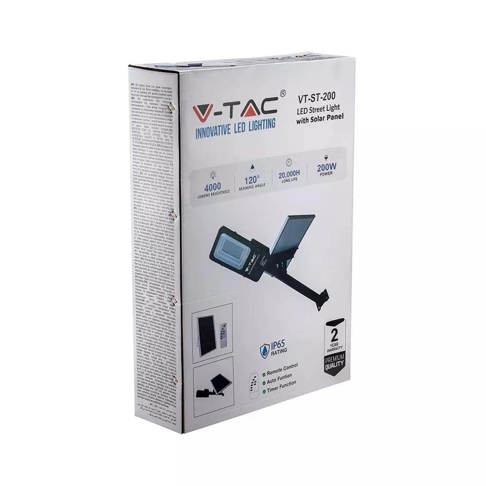 Lampione solare V-TAC ST200 50W 4000lm 4000K IP65