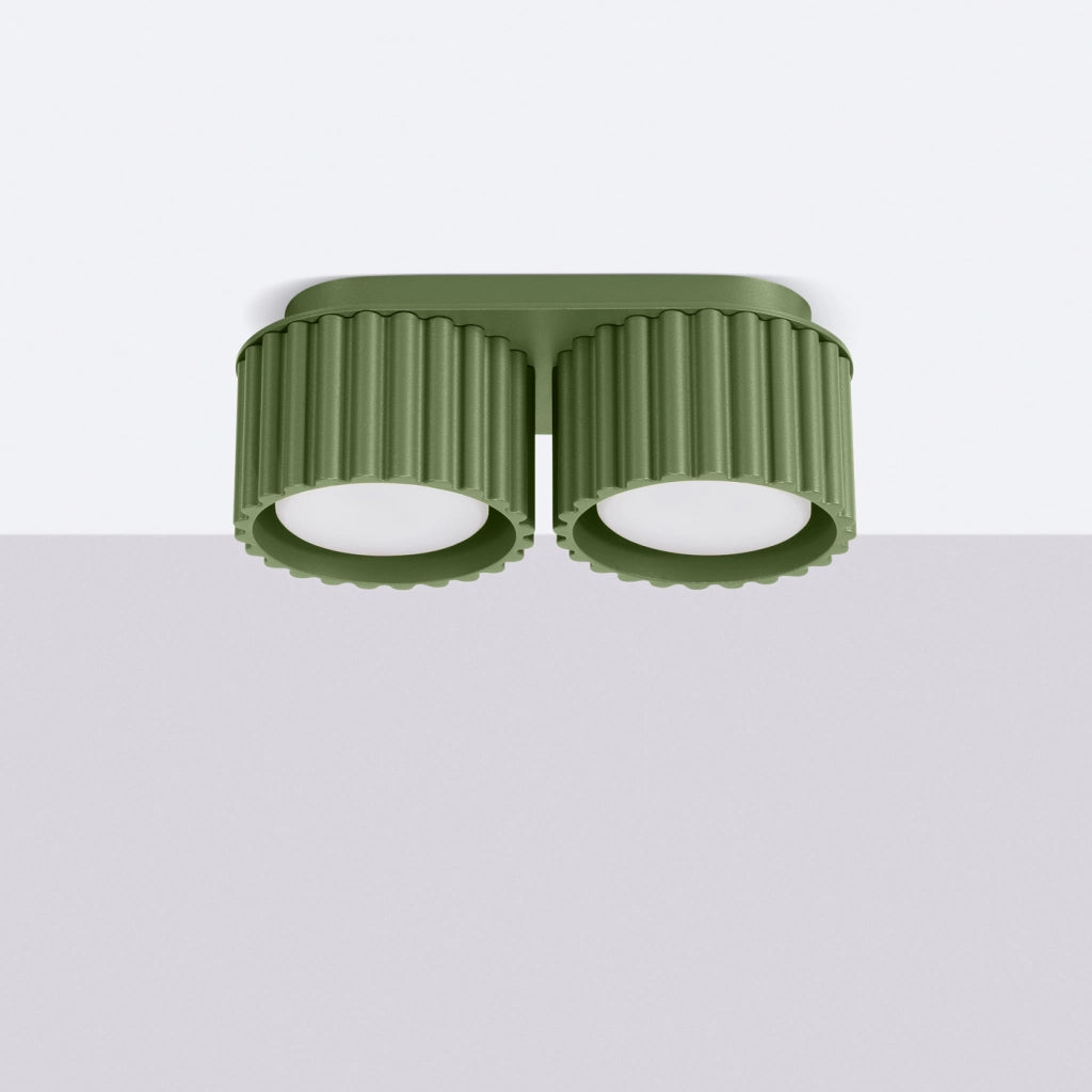 Lampada da soffitto AURA 2 verde oliva Gx53