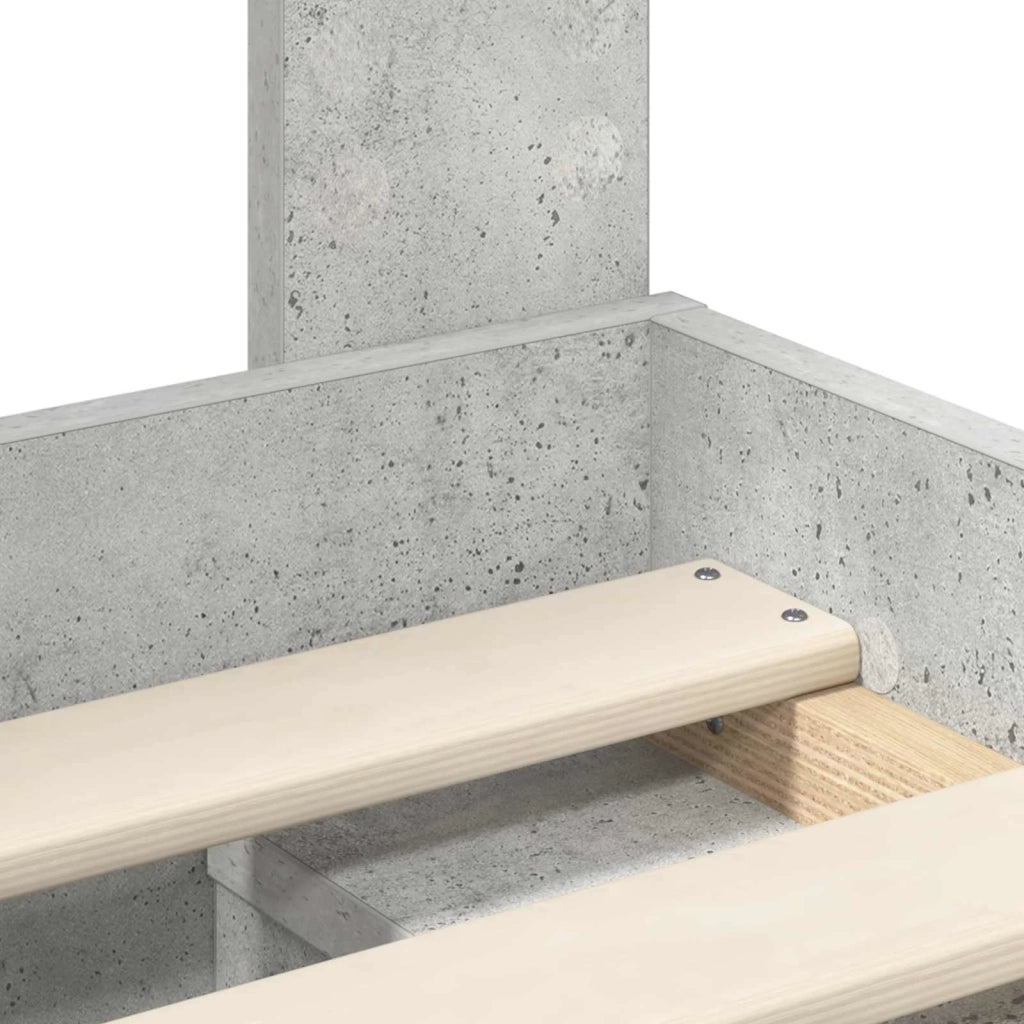 Letto singolo | Letto per adulti | Struttura del letto Grigio Concret¨¨ 90 x 190 cm Pino massello