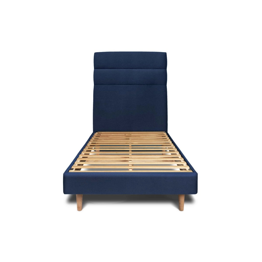 Letto 90x200 cm con testiera in linea - Tessuto velluto