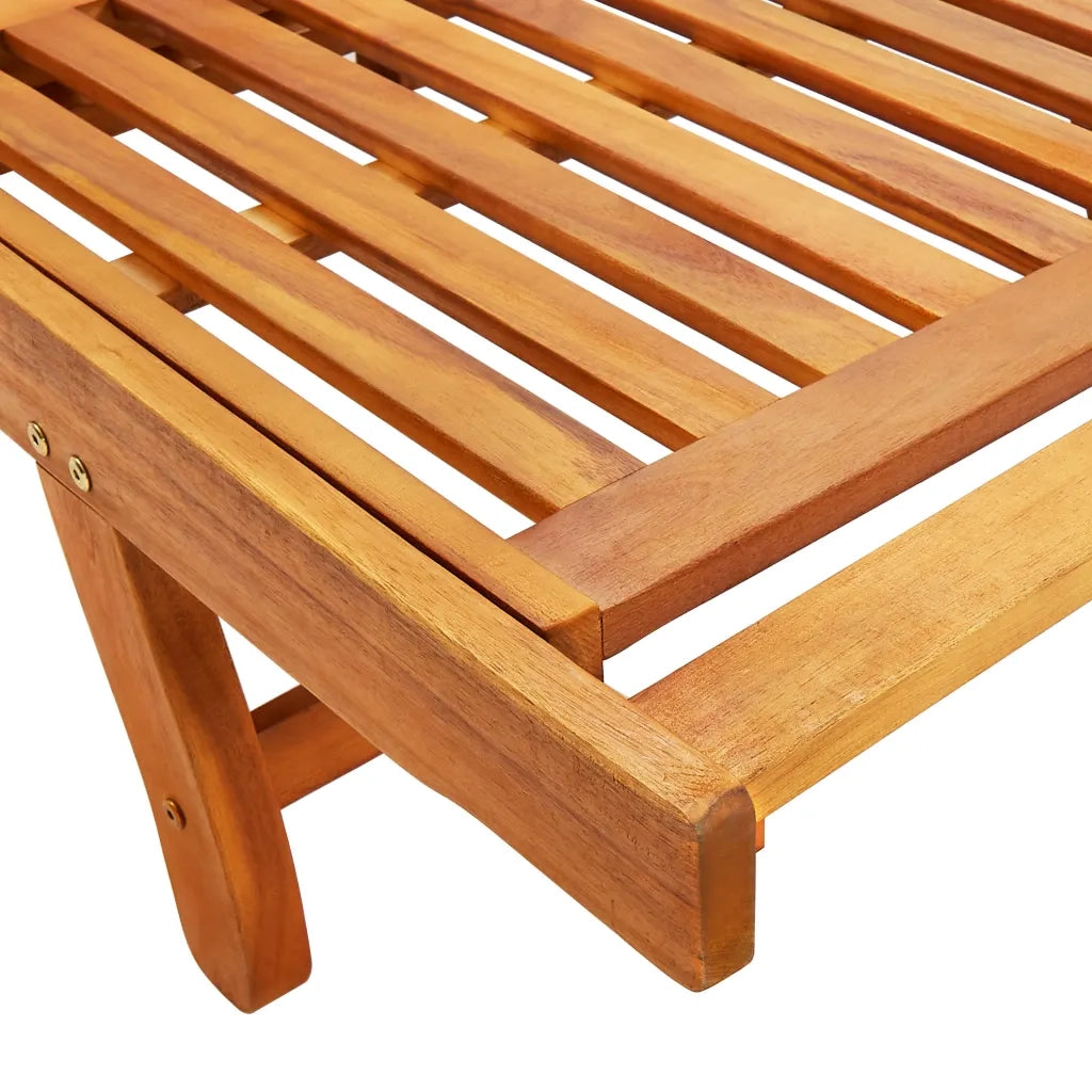 Lettini Prendisole 2 pz con Cuscini in Legno Massello di Acacia 3077344