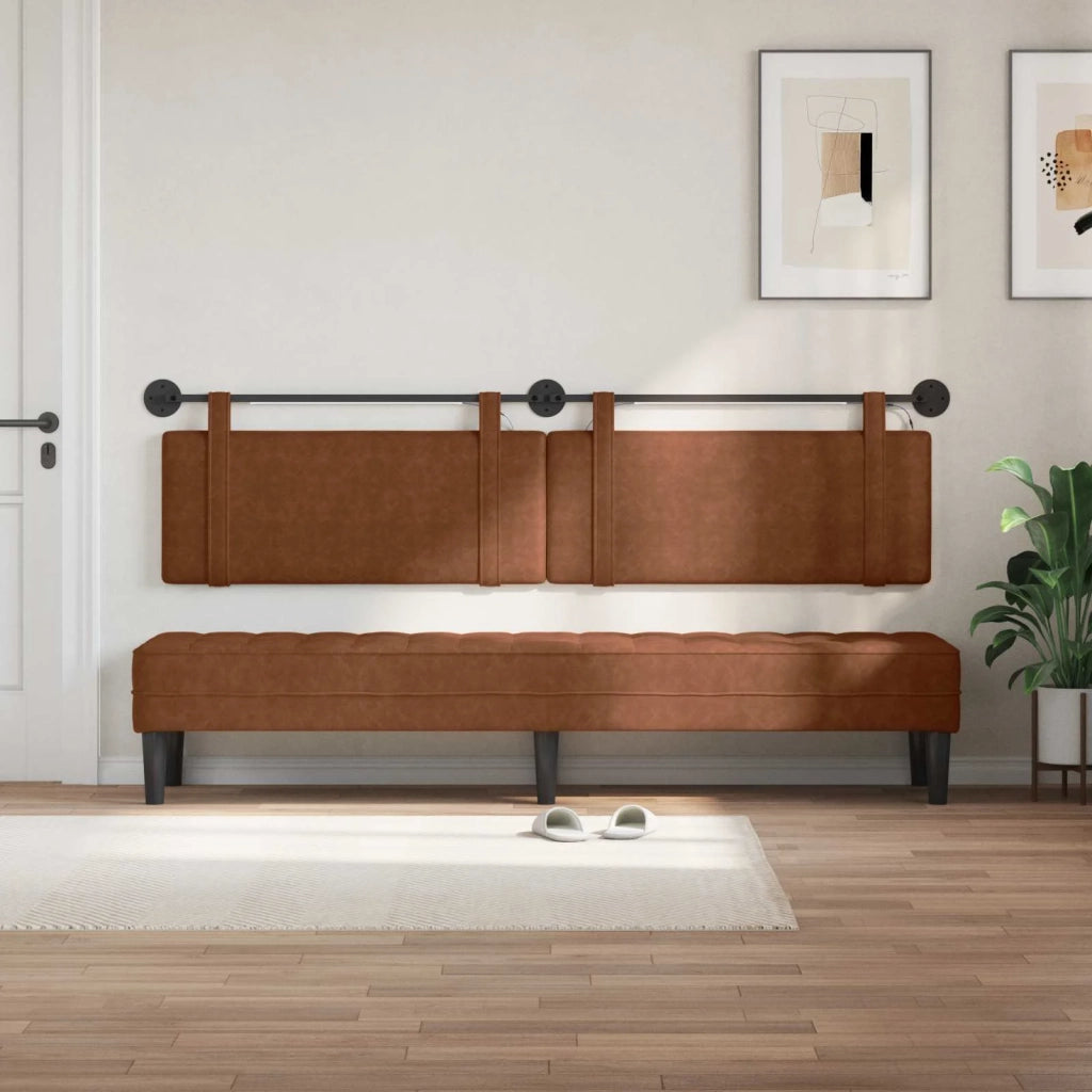 Testiera sospesa Con luce LED Marrone PU Antico 3424040