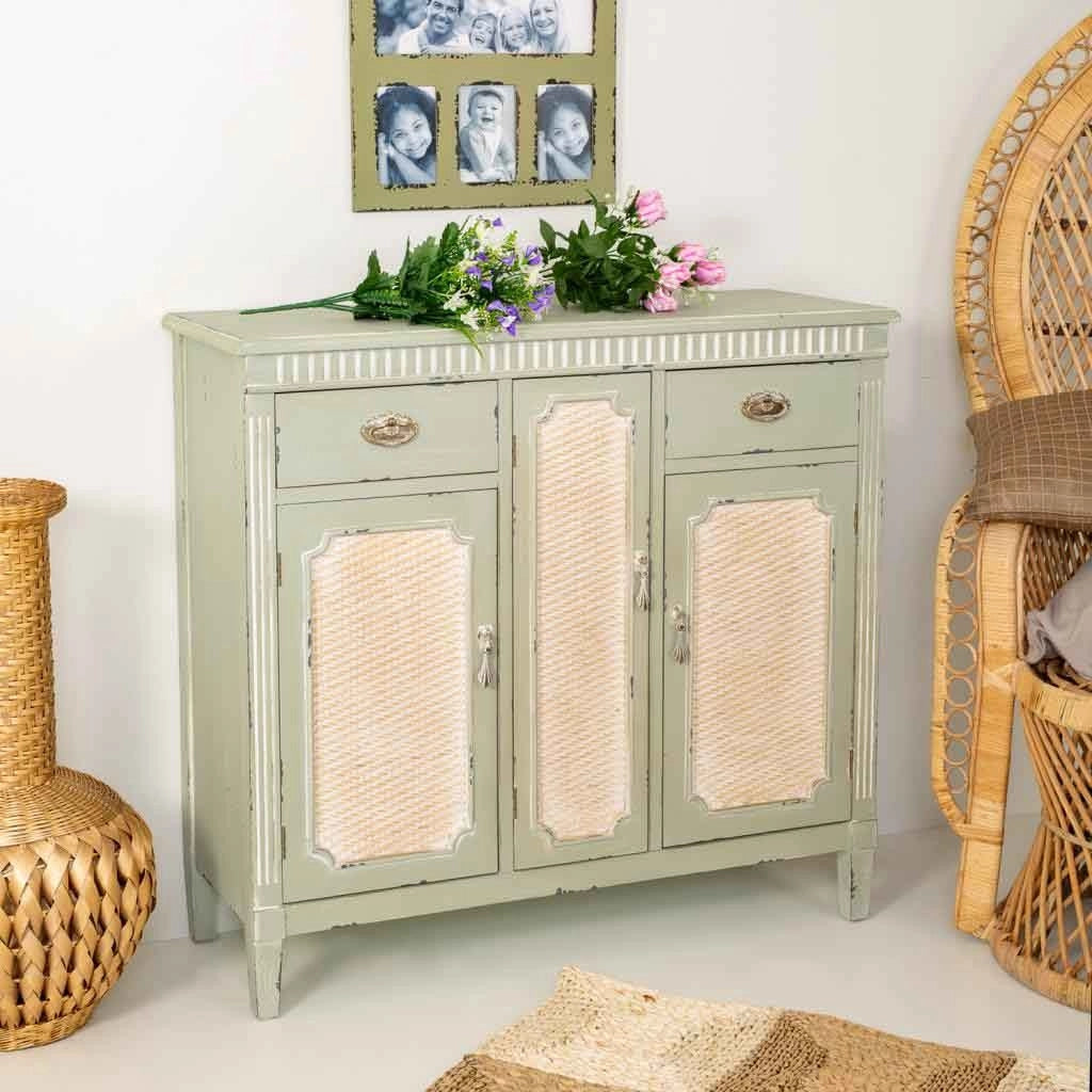 Mobile da ingresso in legno verde 95x36x88h